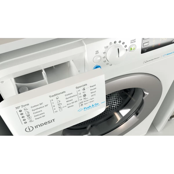 Indesit BWSE 81295X WSV EE fehér, elöltöltős, keskeny, max.1200ford., 8 kg, mosógép