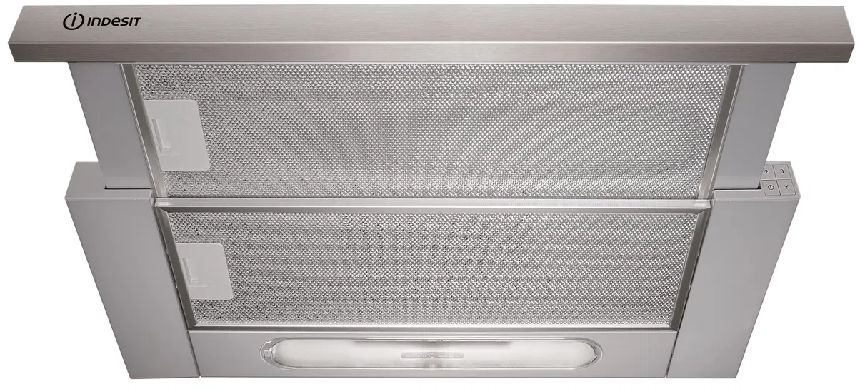 Indesit H 461 IX.1/1 ezüst, beépíthető, kihúzható, méret:59,8 cm, teleszkópos, zajszint:62 dB, páraelszívó
