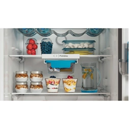 Indesit INFC9 TO32X inox, alulfagyasztós, Hűtő:263L, Fagyasztó:104L, Total No frost hűtőszekrény (Használt - B)