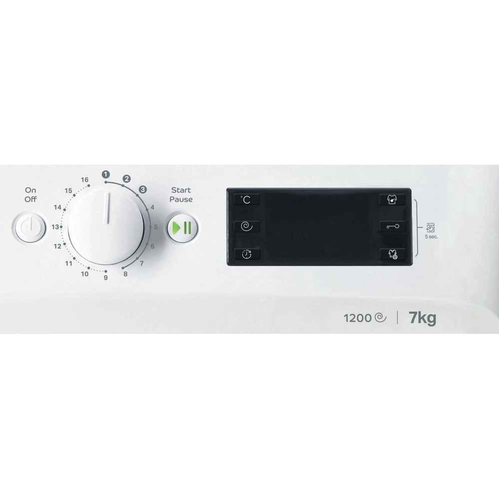 Indesit MTWE 71252 WK EE fehér, elöltöltős, max.1200ford., 7 kg, mosógép