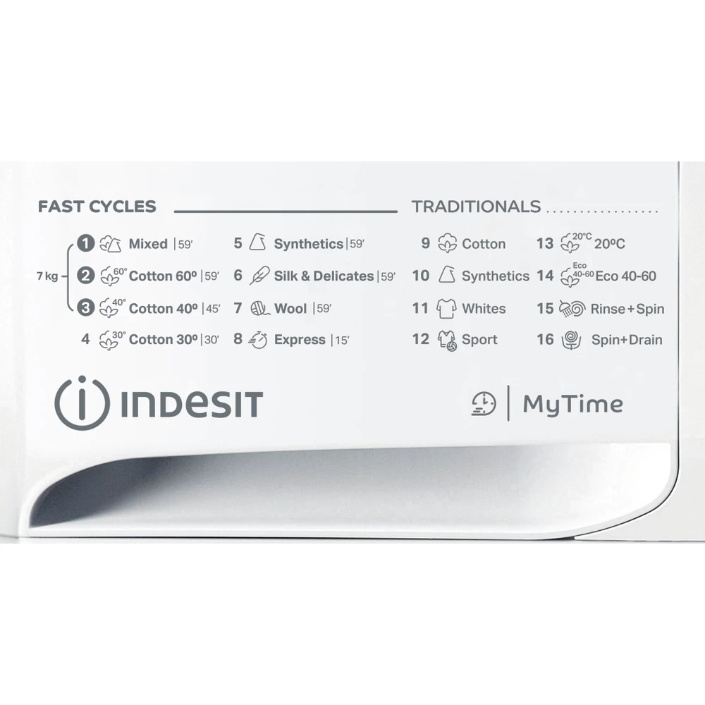 Indesit MTWE 71252 WK EE fehér, elöltöltős, max.1200ford., 7 kg, mosógép