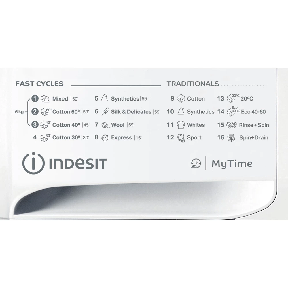 Indesit MTWSA 61252 WK EE fehér, elöltöltős, keskeny, max.1200ford., 6 kg, mosógép