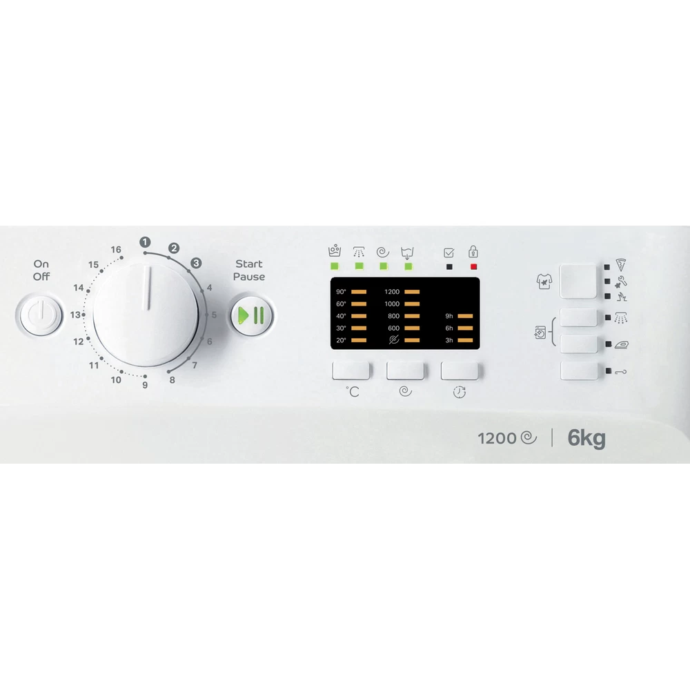 Indesit MTWSA 61252 WK EE fehér, elöltöltős, keskeny, max.1200ford., 6 kg, mosógép