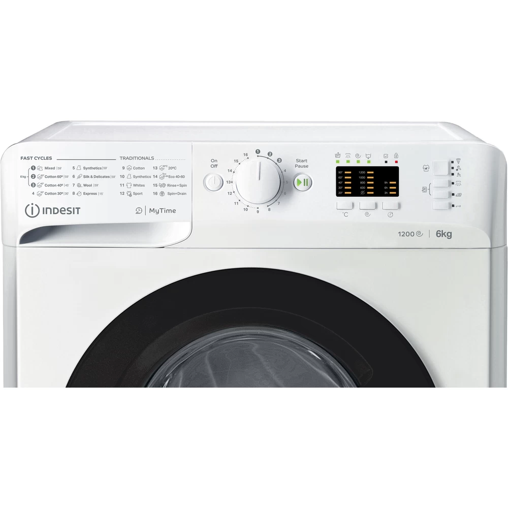 Indesit MTWSA 61252 WK EE fehér, elöltöltős, keskeny, max.1200ford., 6 kg, mosógép