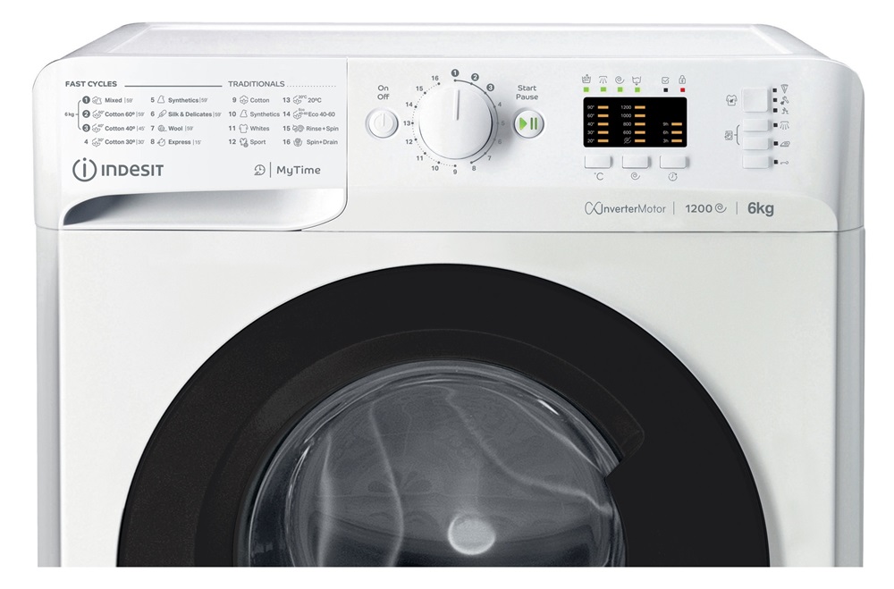 Indesit MTWSA 61294 WK EE fehér, elöltöltős, keskeny, max.1200ford., 6 kg, mosógép