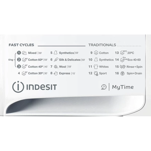 Indesit MTWSE 61252 WK EE fehér, elöltöltős, keskeny, max.1200ford., 6 kg, mosógép