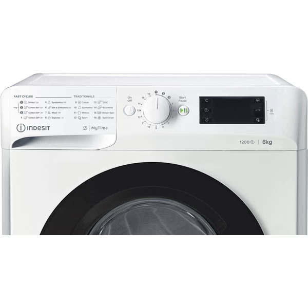 Indesit MTWSE 61252 WK EE fehér, elöltöltős, keskeny, max.1200ford., 6 kg, mosógép
