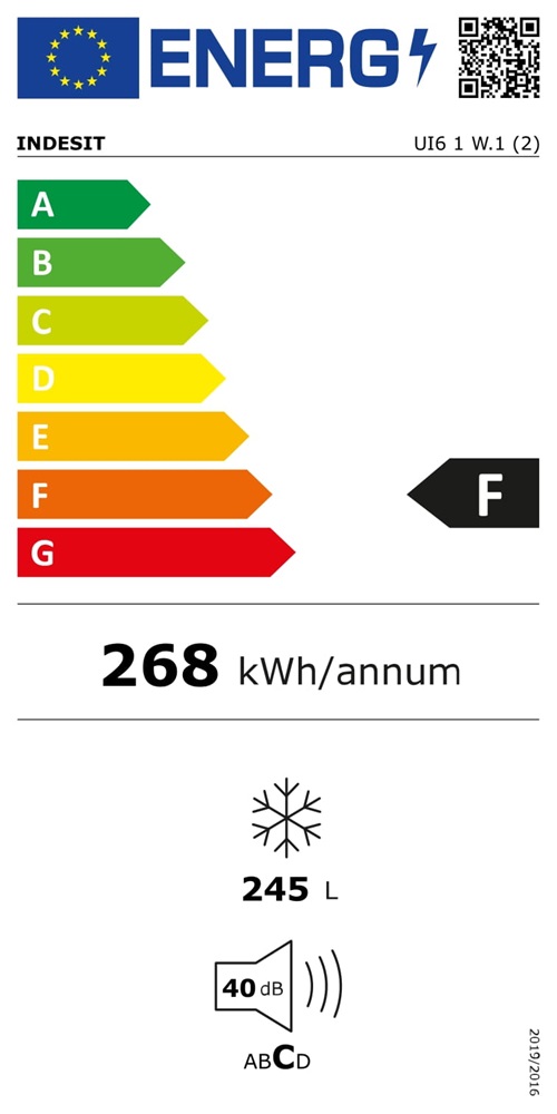 Indesit UI6 1 W.1 fehér, Fagyasztó:233L, fagyasztószekrény