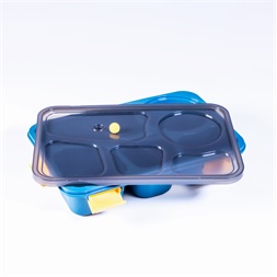 Iris KT-004-BL 5 rekeszes kék műanyag ételhordó doboz (Újszerű)