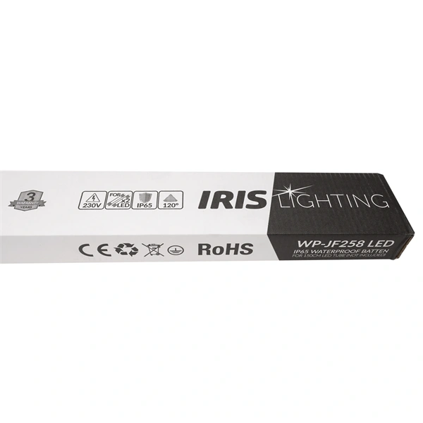 Iris Lighting JF258 T8 LED fénycsőre előkészített por- és páramentes lámpatest IP65 150cm fém békazárral (Újszerű)