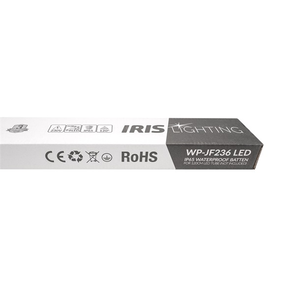 Iris Lighting JF236 T8 LED fénycsőre előkészített por- és páramentes lámpatest IP65 120cm fém békazárral