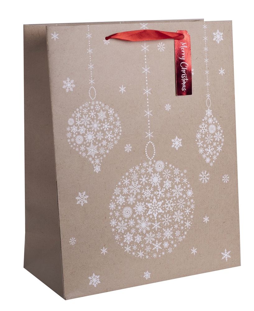 Iris natúr karácsonyi függő díszek papírtasak matt 18*23 cm