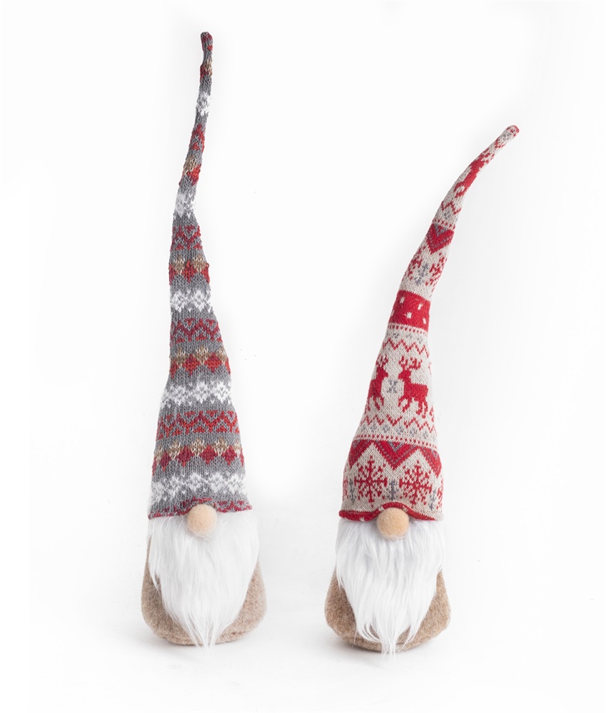 Iris textil orrszakál piros/szürke 26 cm