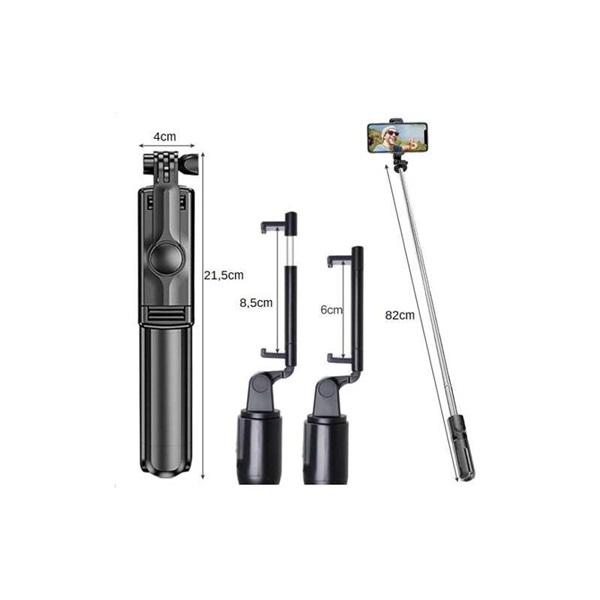 Izoxis Tripod fekete Bluetooth szelfibot és állvány
