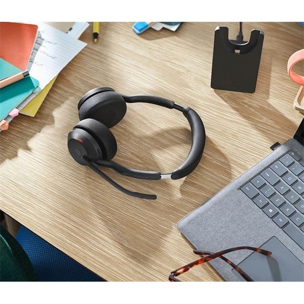 JABRA Evolve2 55 MS Stereo Bluetooth headset + töltőállomás