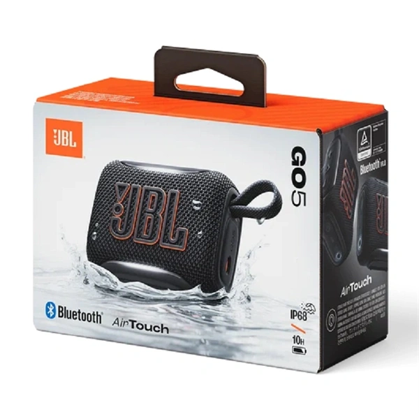JBL GO 5 hordozható Bluetooth hangszóró, Fekete