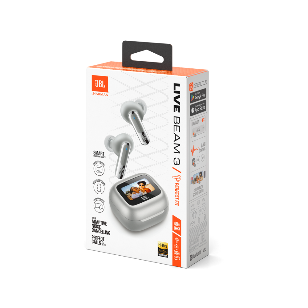 JBL Live Beam 3 True Wireless Bluetooth zajszűrős ezüst fülhallgató