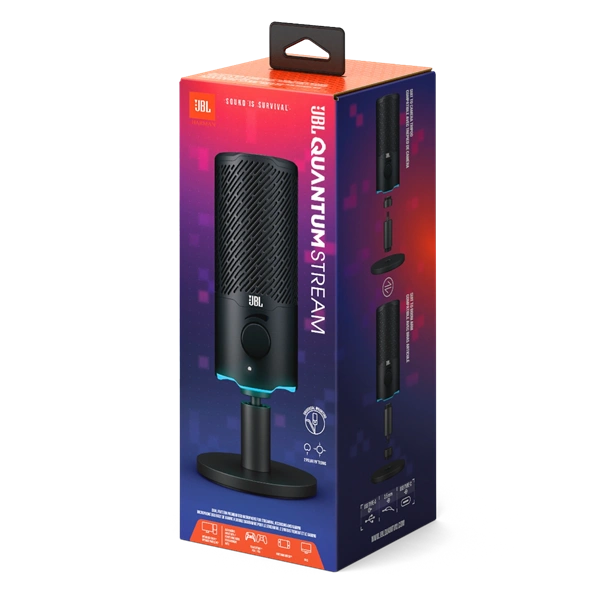 JBL Quantum Stream fekete streamer mikrofon