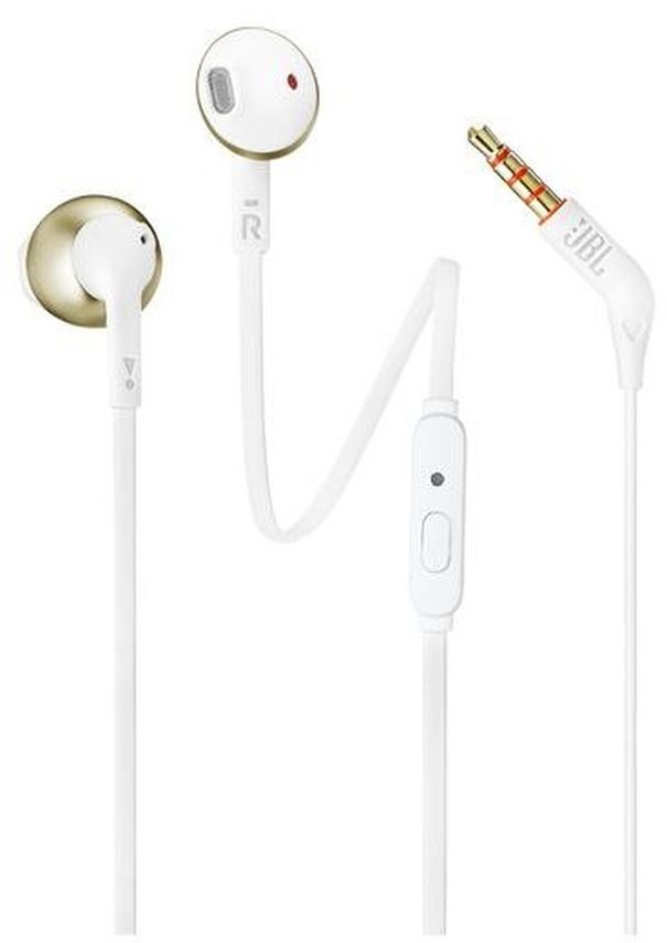 JBL T205CGD mikrofonos pezsgőarany-fehér fülhallgató