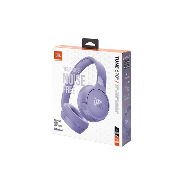 JBL T670 NC PUR Bluetooth zajszűrős lila fejhallgató