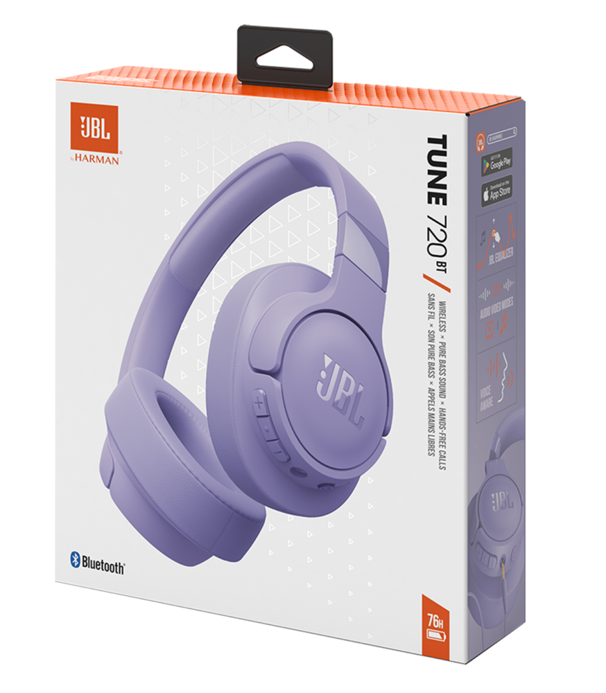 JBL T720BTPUR Bluetooth lila fejhallgató