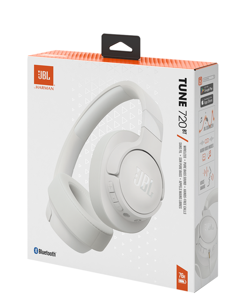 JBL T720BTWHT Bluetooth fehér fejhallgató