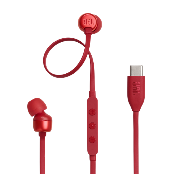 JBL T 310 C RED vezetékes USB C mikrofonos piros fülhallgató