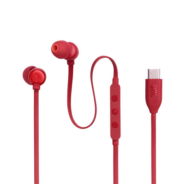 JBL T 310 C RED vezetékes USB C mikrofonos piros fülhallgató