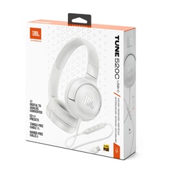 JBL Tune520C  USB-C vezetékes mikrofonos fehér fejhallgató