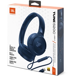 JBL Tune520C USB-C vezetékes mikrofonos kék fejhallgató