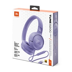 JBL Tune520C USB-C vezetékes mikrofonos lila fejhallgató