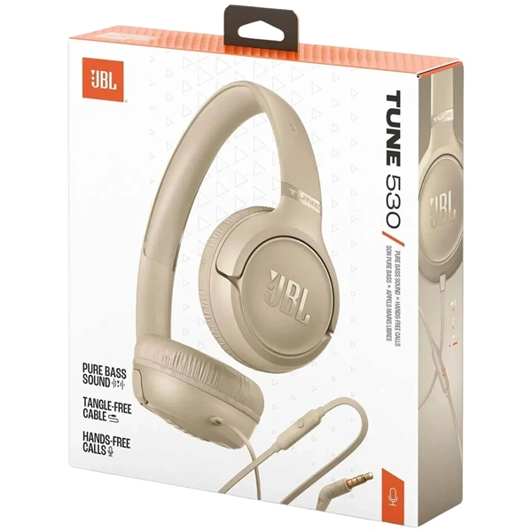 JBL Tune 530 USB-C vezetékes bézs fejhallgató