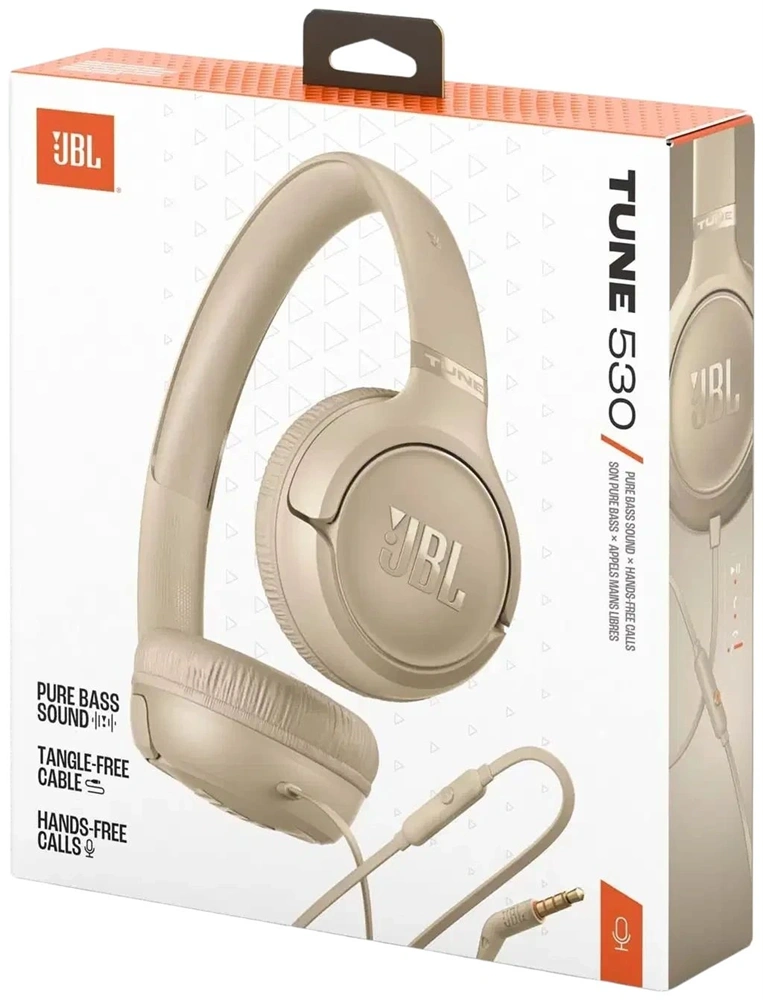 JBL Tune 530 USB-C vezetékes bézs fejhallgató