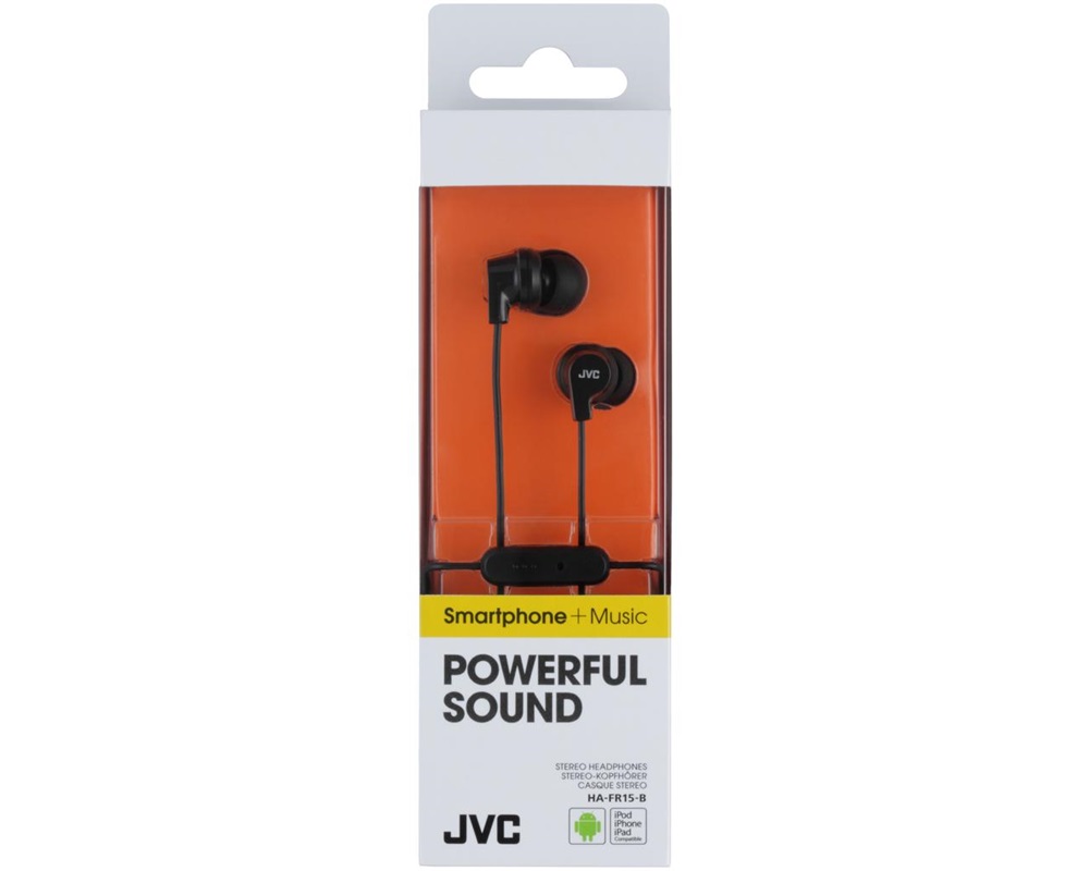 JVC HA-FR15B mikrofonos jack fekete fülhallgató