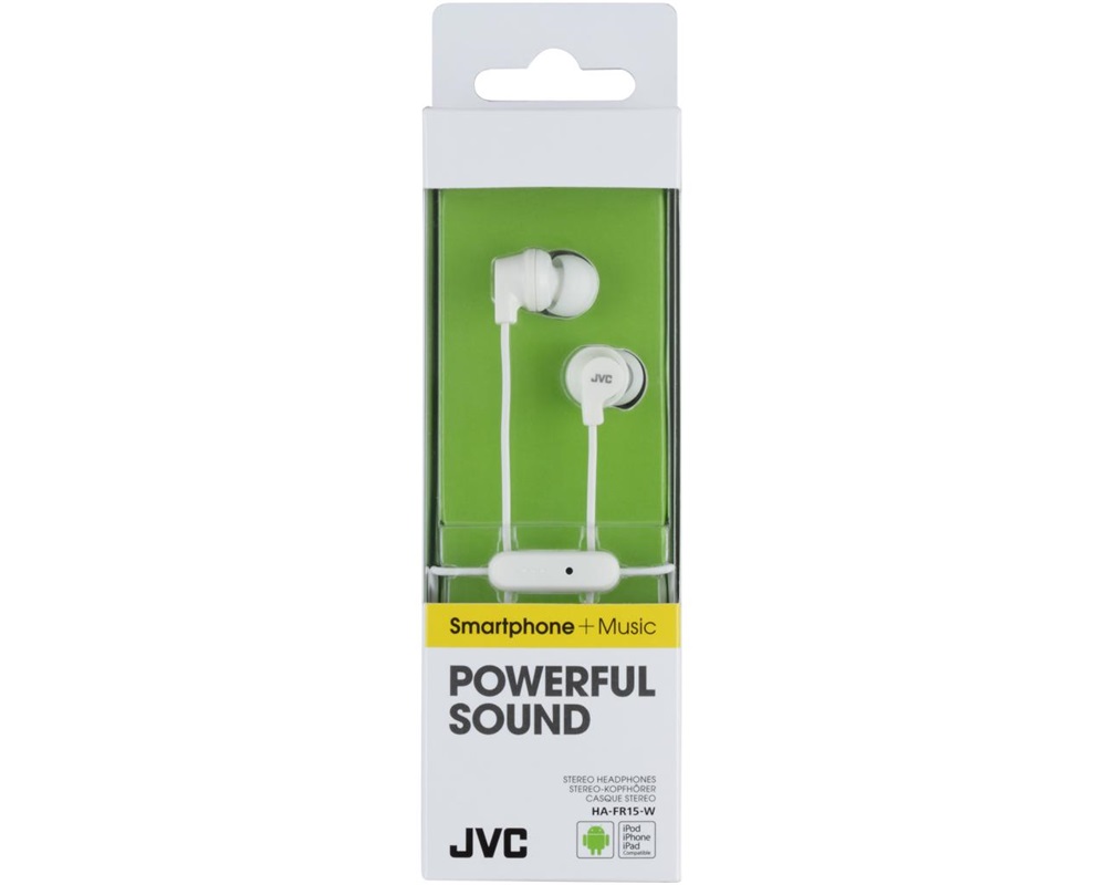 JVC HA-FR15W mikrofonos jack fehér fülhallgató