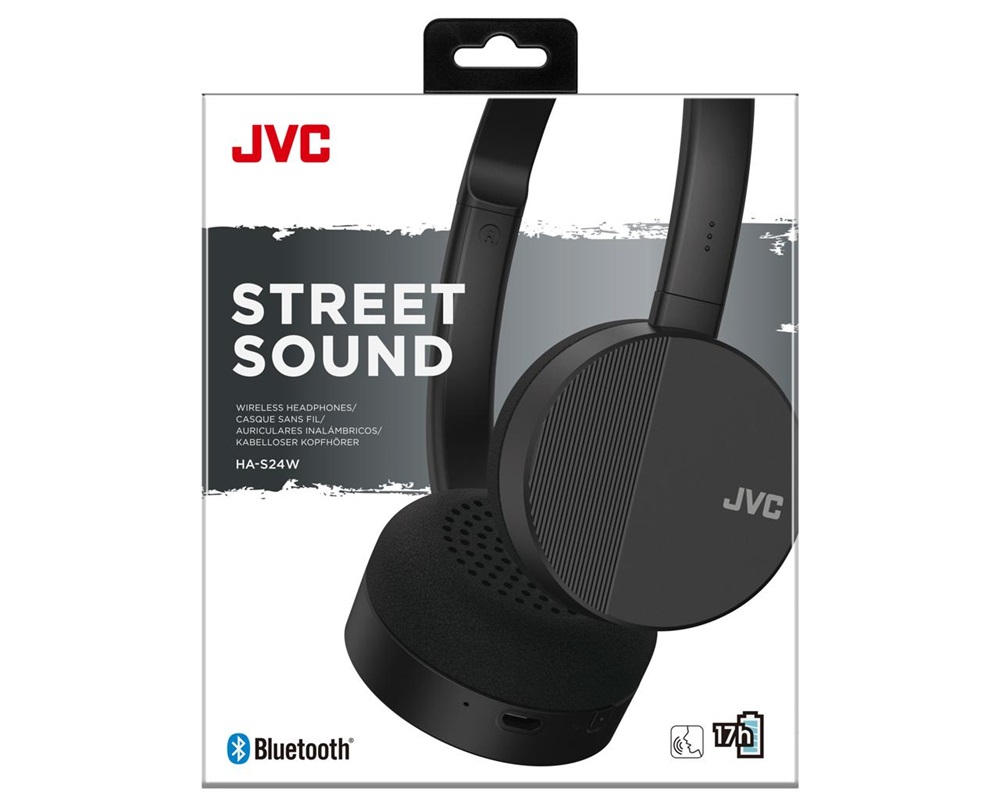 JVC HA-S24W-B Bluetooth fekete fejhallgató