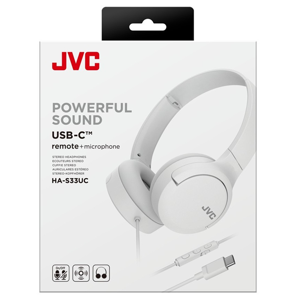 JVC HA-S33UC-W USB-C vezetékes fehér mikrofonos fejhallgató