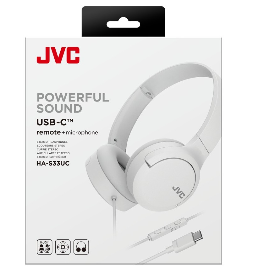 JVC HA-S33UC-W USB-C vezetékes fehér mikrofonos fejhallgató