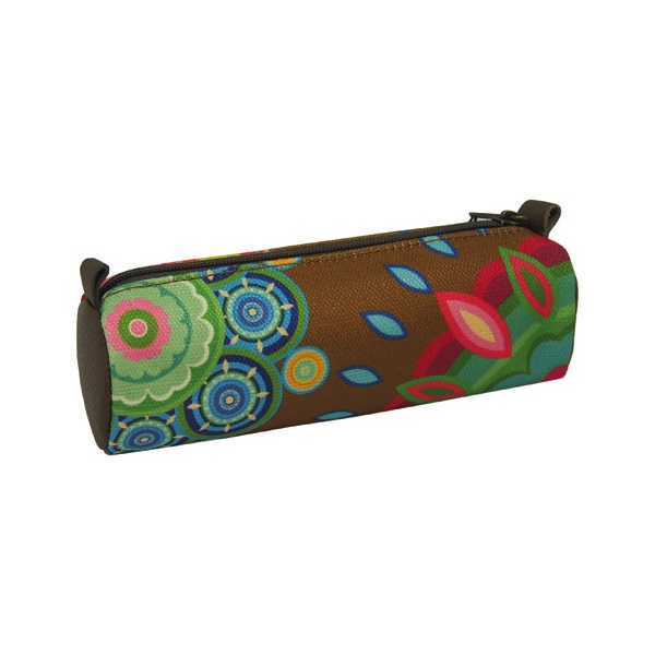 John Gabriel szövet-bőr henger mintás C tolltartó