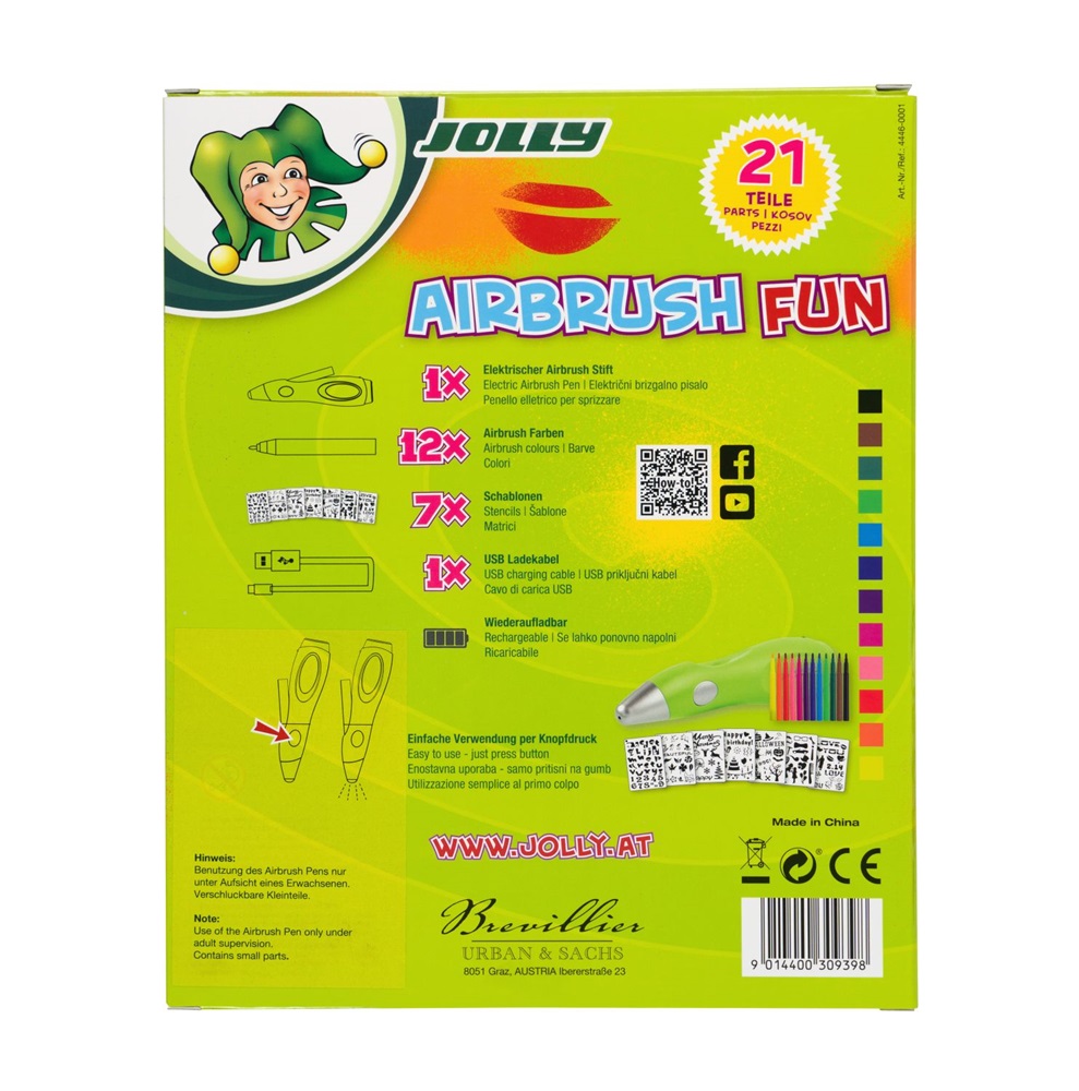 Jolly Airbrush Fun 12 patronos airbrush készlet