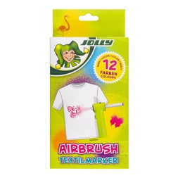 Jolly Airbrush Textile 12 darabos kétvégű színes textilmarker utántöltő készlet