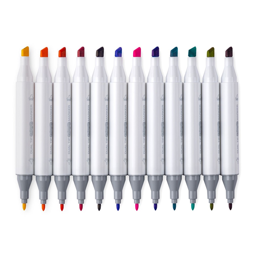 Jolly Airbrush Textile 12 darabos kétvégű színes textilmarker utántöltő készlet