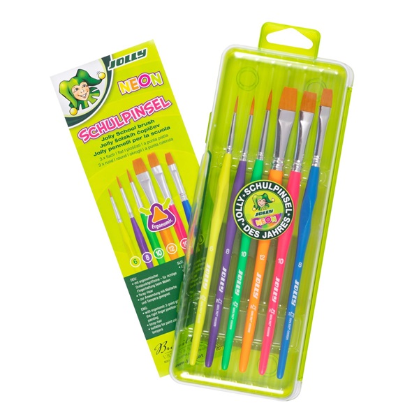 Jolly Neon 6 darabos ergonómikus fogós ecsetkészlet