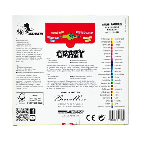 Jolly Superstick Crazy 24 db/48 szín kétvégű színesceruza készlet