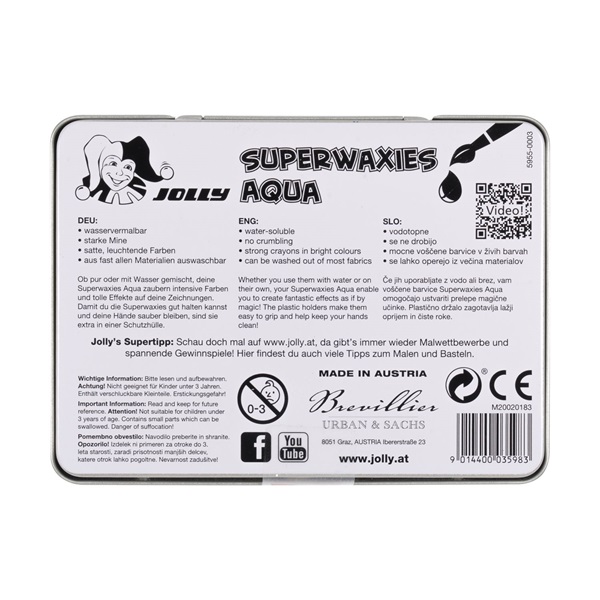 Jolly Superwaxies Aquarell 10 darabos zsírkréta készlet