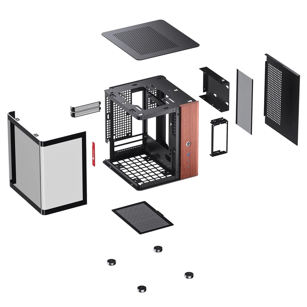 Jonsbo TK-0 mini-ITX edzett üveg fekete ház