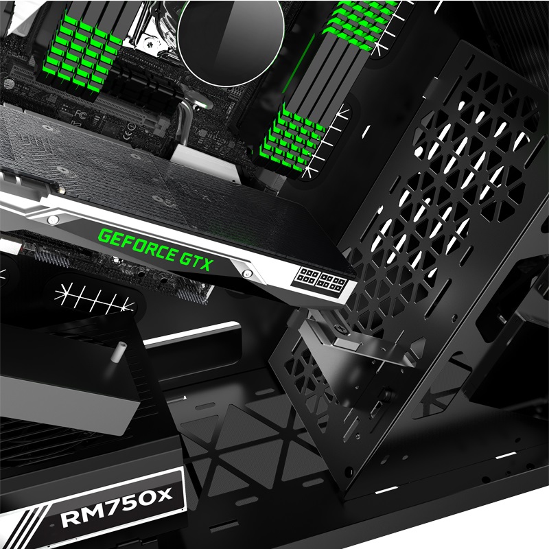 Jonsbo TR03-A Showcase ATX fekete edzett üveg ház