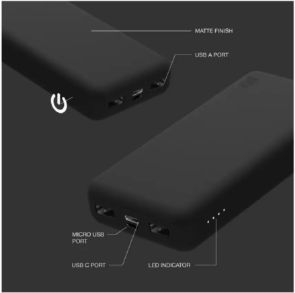 Juice JUI-PBANK-MAX-20000MA-ECO-BLK MAX 20000mAh 20W fekete power bank