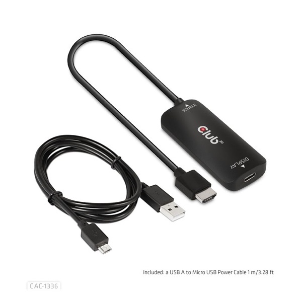 Club3D HDMI + Micro USB to USB Type-C 4K120Hz or 8K30Hz Active Adapter M/F