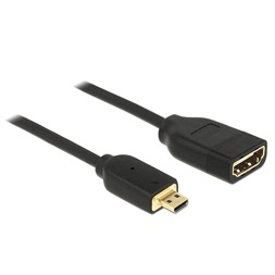 Delock 65687 0,2m HDMI micro-D apa / HDMI-A anya 3D 4K High Speed HDMI kábel Ethernettel